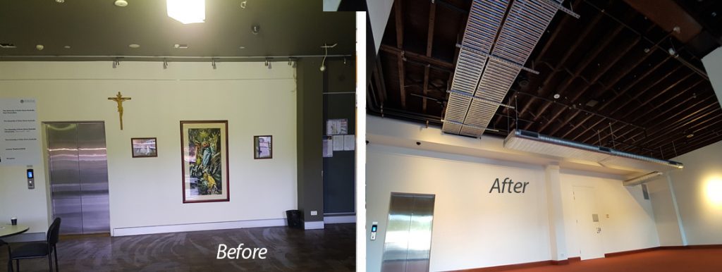 Notre Dame Electrical Fitout Before & After by Lightspeed