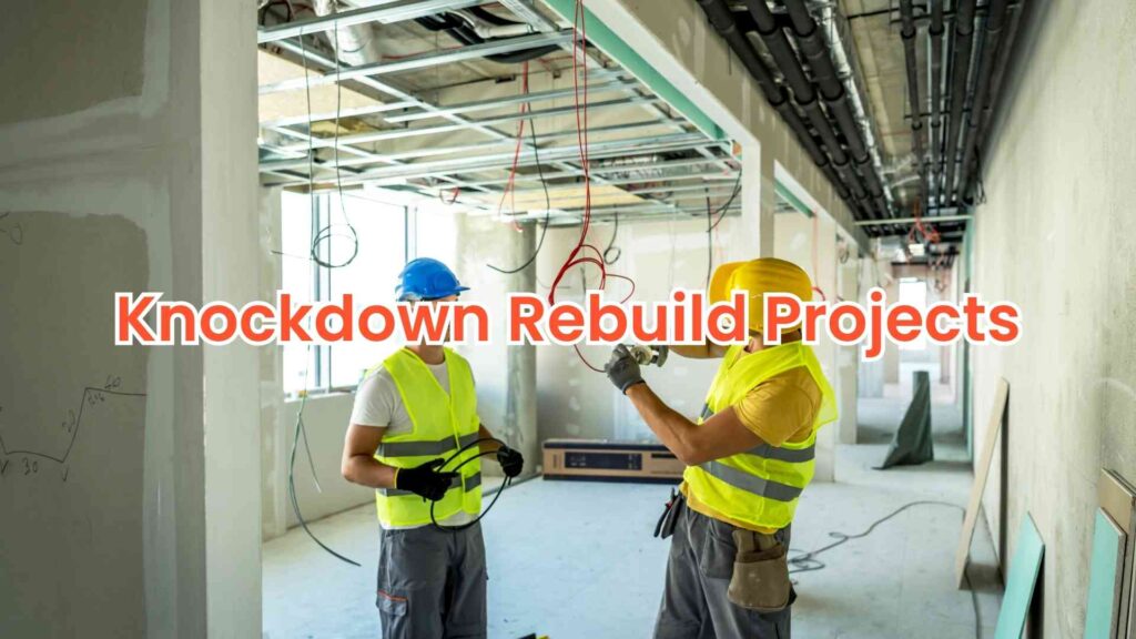 This image captured the electrician's working during a knockdown rebuild in Australia.