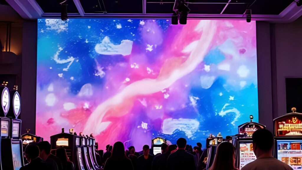 This image shows a completed LED display setup for a vibrant entertainment venue in Sydney.