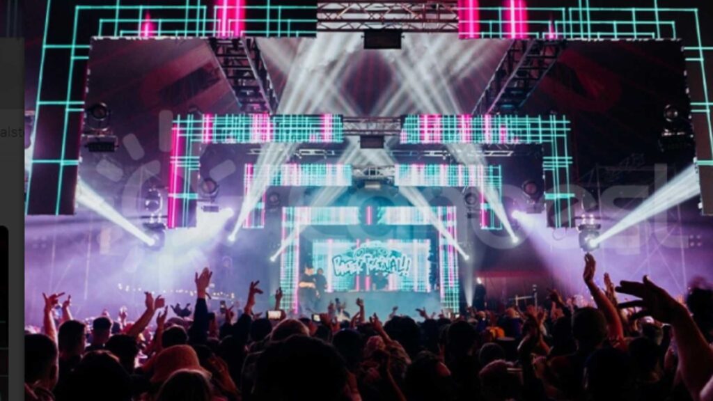 This image shows the completed LED installation inside a Sydney nightclub, transforming the atmosphere.