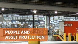 An Australia Post logistics facility illuminated by expertly installed lighting systems designed and maintained by Sydney industrial electricians.